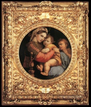  della Oil Painting - Madonna della Seggiola framed Renaissance master Raphael
